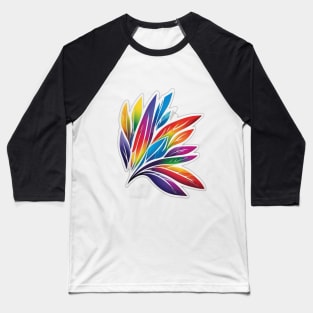 Vibrant Spectrum Feather Design No. 451 Baseball T-Shirt